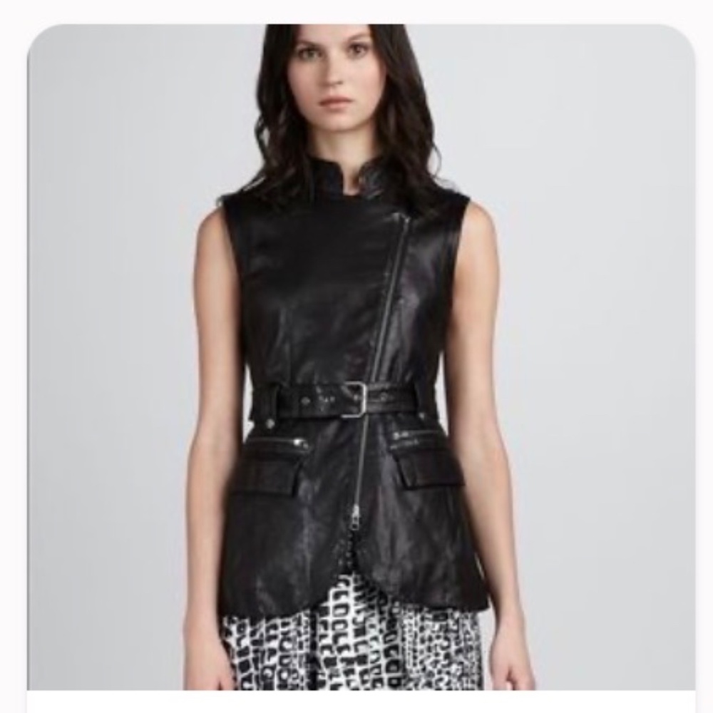NWT Rachel Zoe black Nora leather vest
